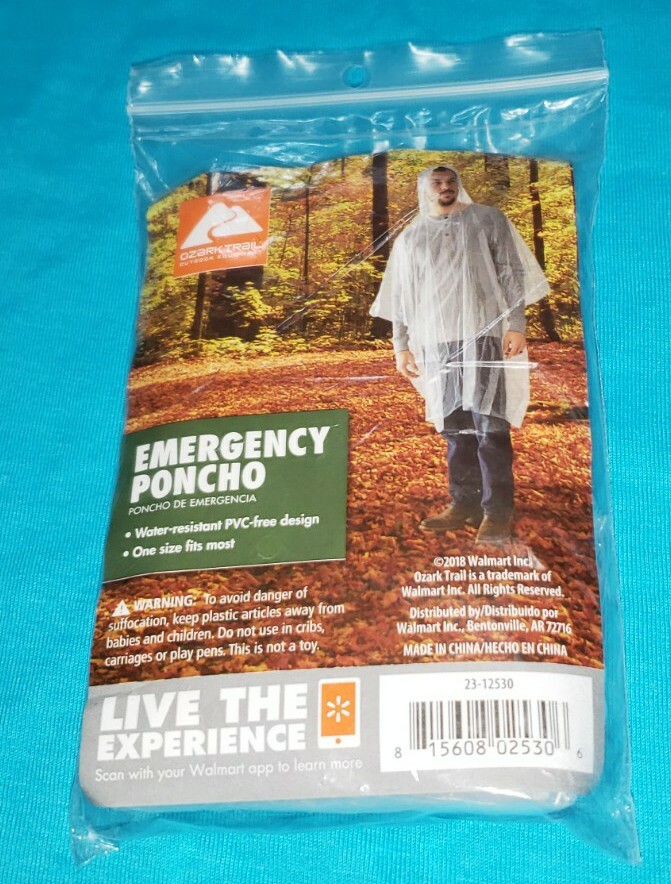 2-Pack Emergency Hooded Rain Poncho Raincoat Unisex One Size Fits Most FREE SHPN