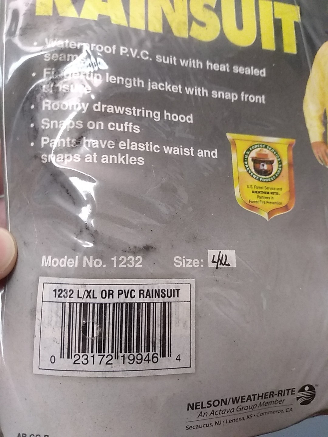 4XL WEATHER-RITE 2- Piece Hooded RAINSUIT NOS (1232) PVC waterproof vintage