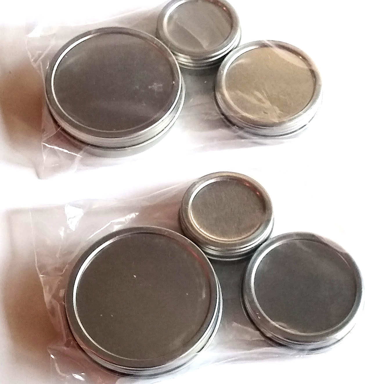 18 Metal Round Tins w Screw On Lids 3 Varied Sizes NEW Sealed Pkgs