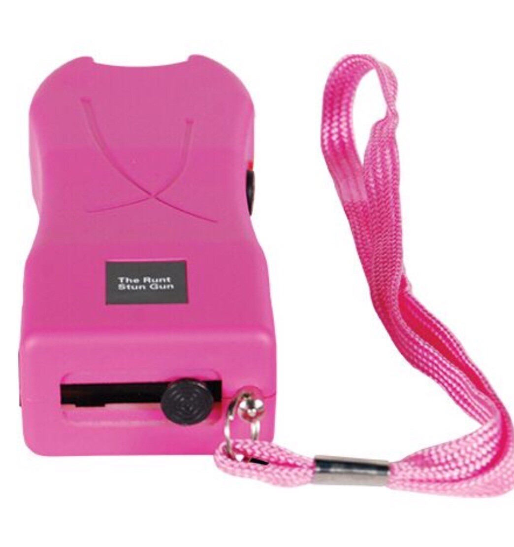 Mini Hand Pocket WOMEN Stun Gun PINK Rechargeable 80 Million Volt LED w/ HOLSTER