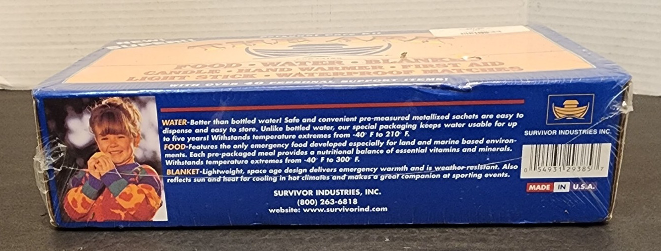 NEW SEALED – THE ARK Personal Care Survival Kit – Food Water Blanket First Aid
