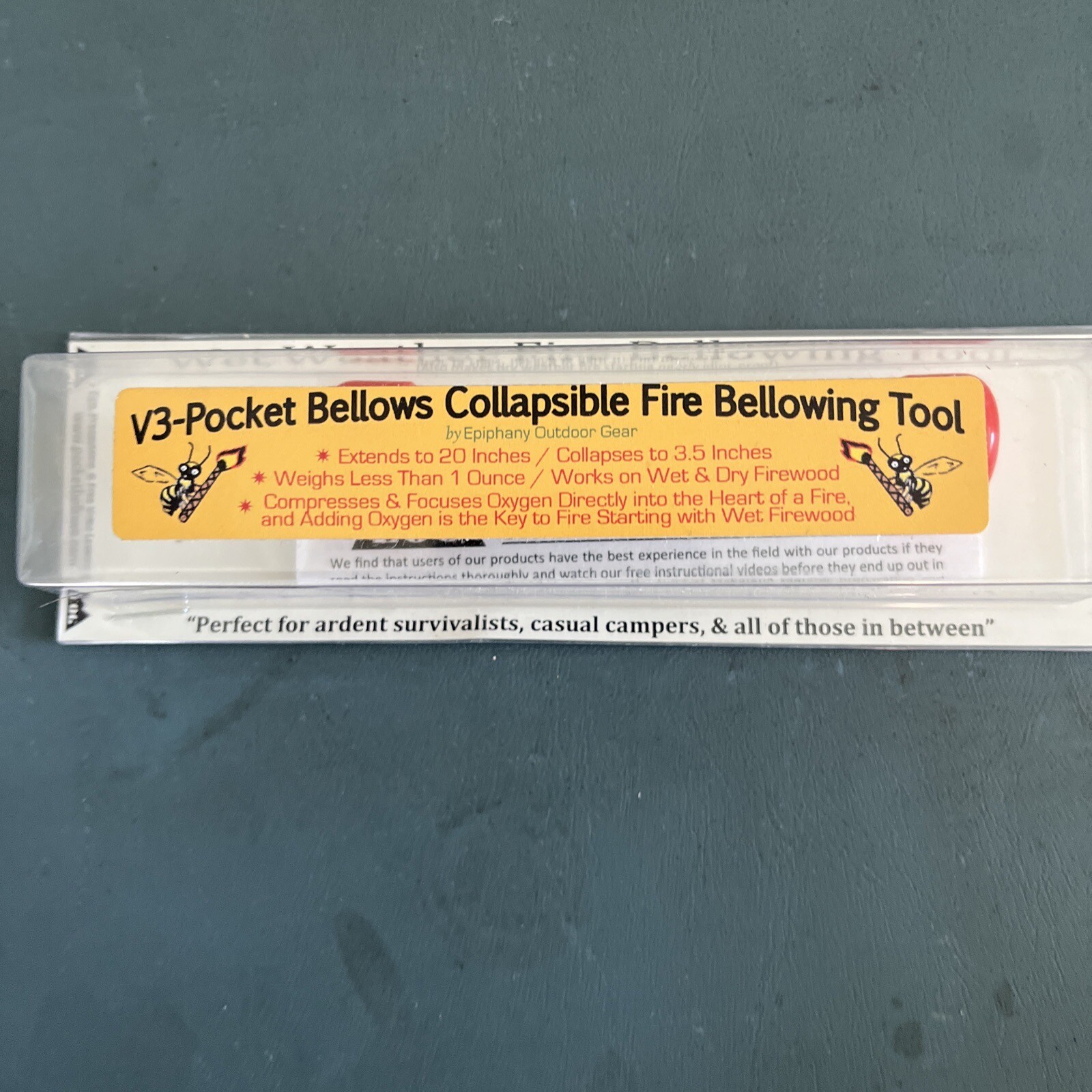 Epiphany Outdoor Gear V3-Pocket Bellows V3-01B Collapsible Fire Bellowing Tool