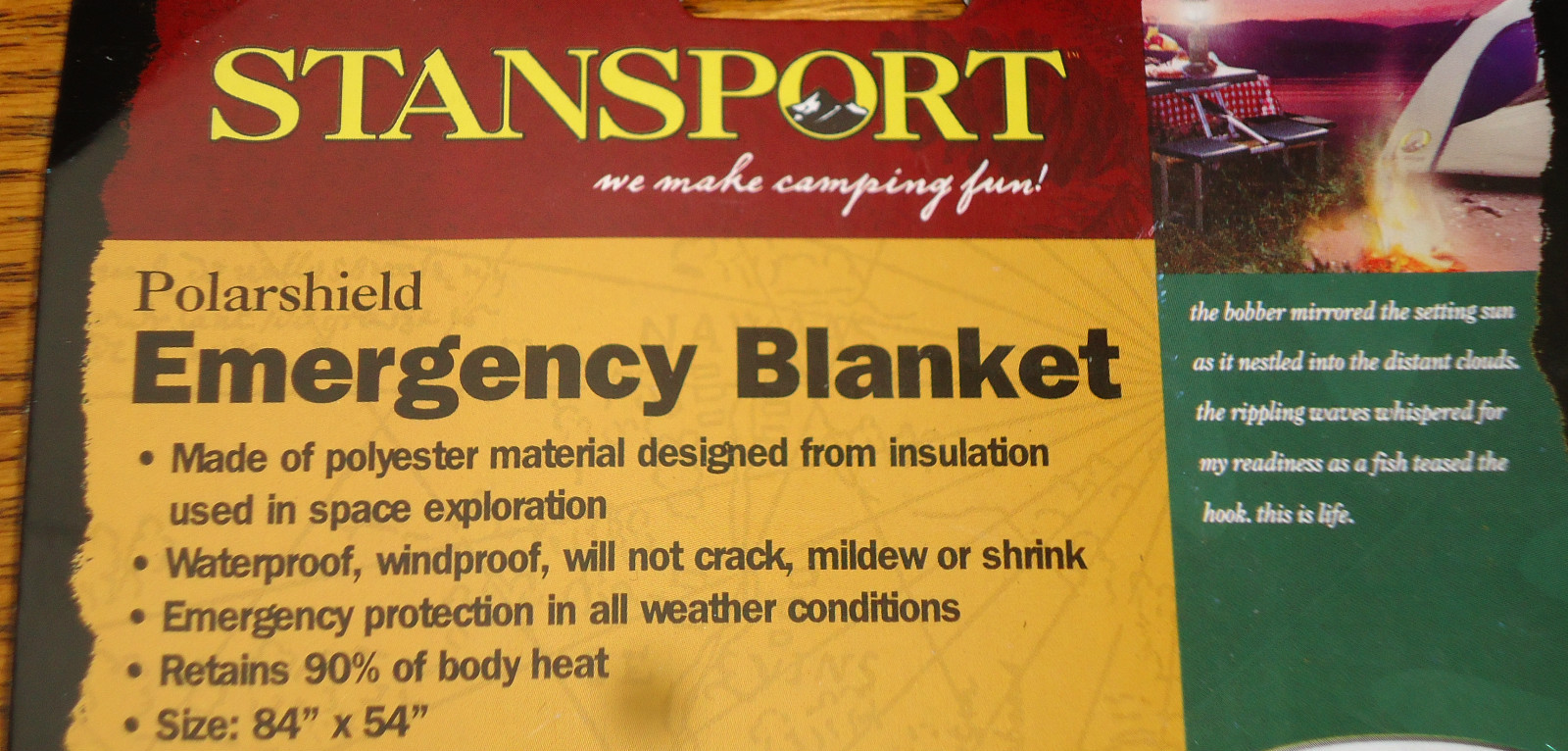 STANSPORT POLARSHIELD POLAR HEAT SHIELD EMERGENCY BLANKET WATERPROOF WINDPROOF