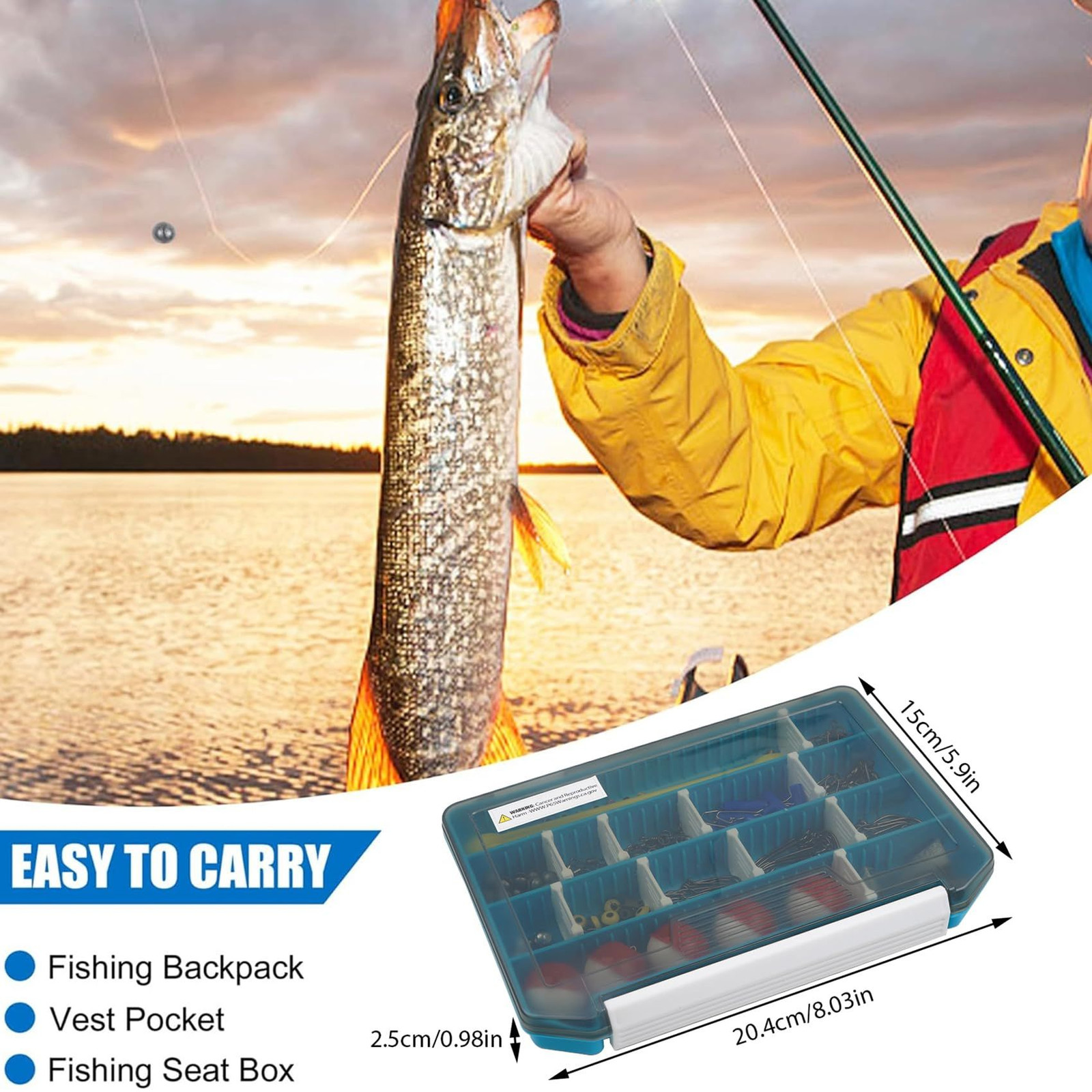 210pcs Fishing Accessories Kit, Tackle Box with Silver