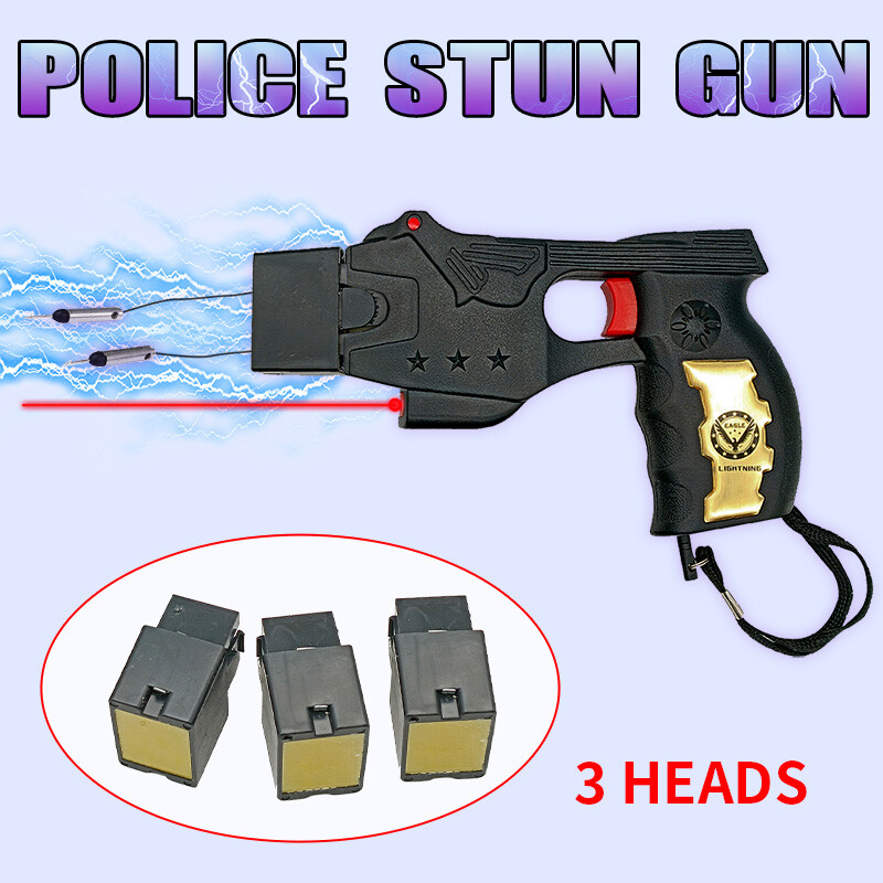 Rechargeable Black Stun Gun Built-in LED Light & Safety Pin for Personal Safety