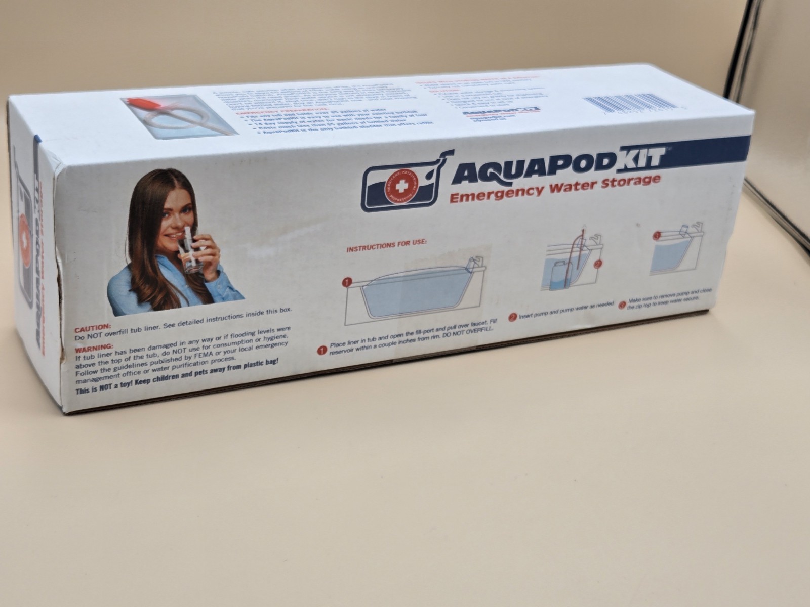 AquaPodKit Made in USA – Emergency Bathtub Water Storage Bladder 65-100 New!