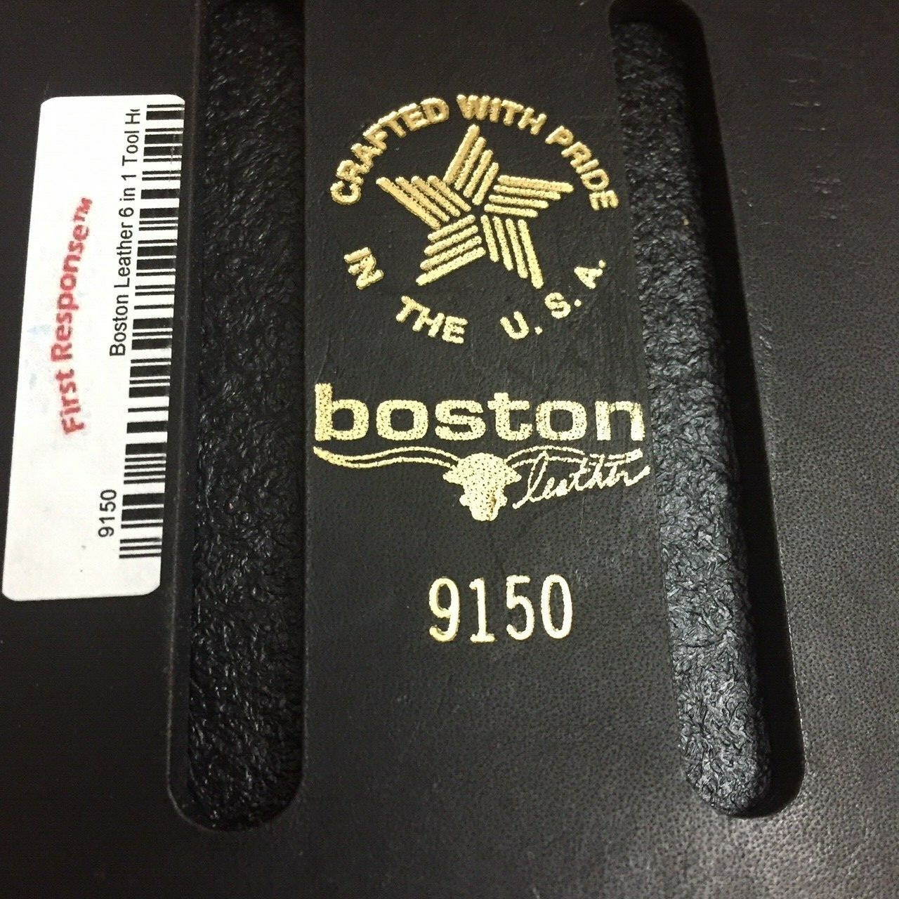 Boston Leather Tool Holder, 6-in-1 Rescue 9150 Black Leather