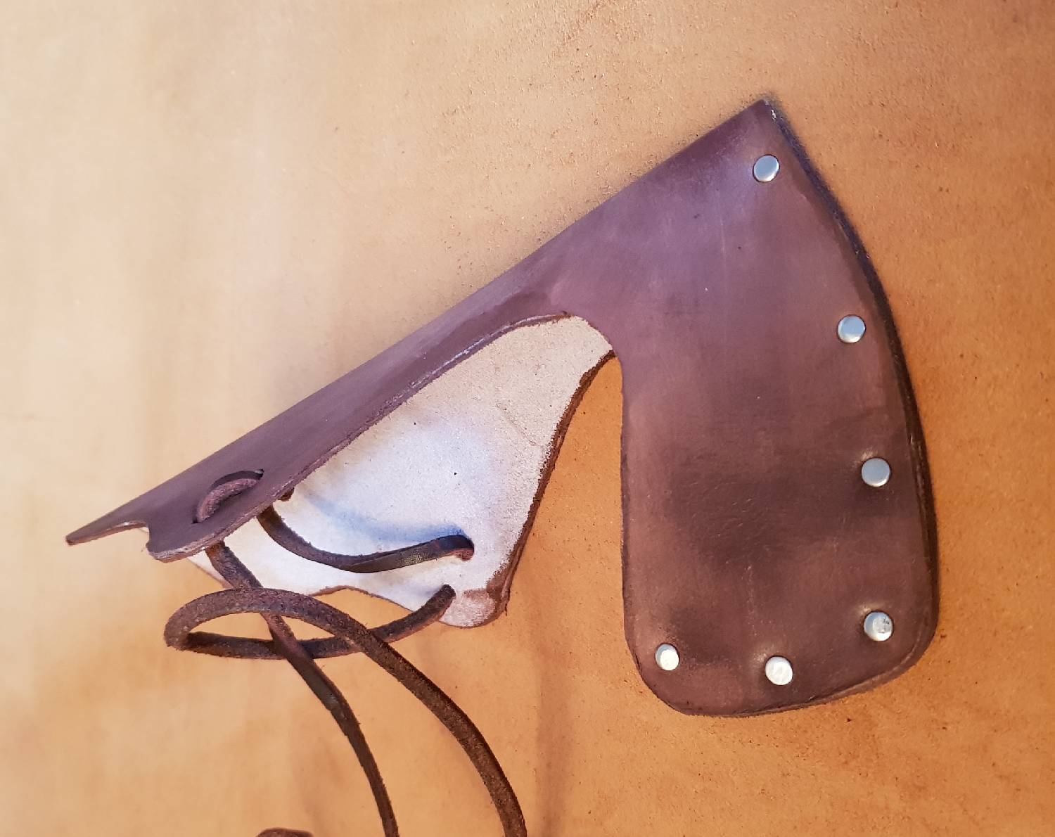 Leather Axe Head Cover Sheath For 8 -10 cm Blade Bushcraft Survival Outdoor