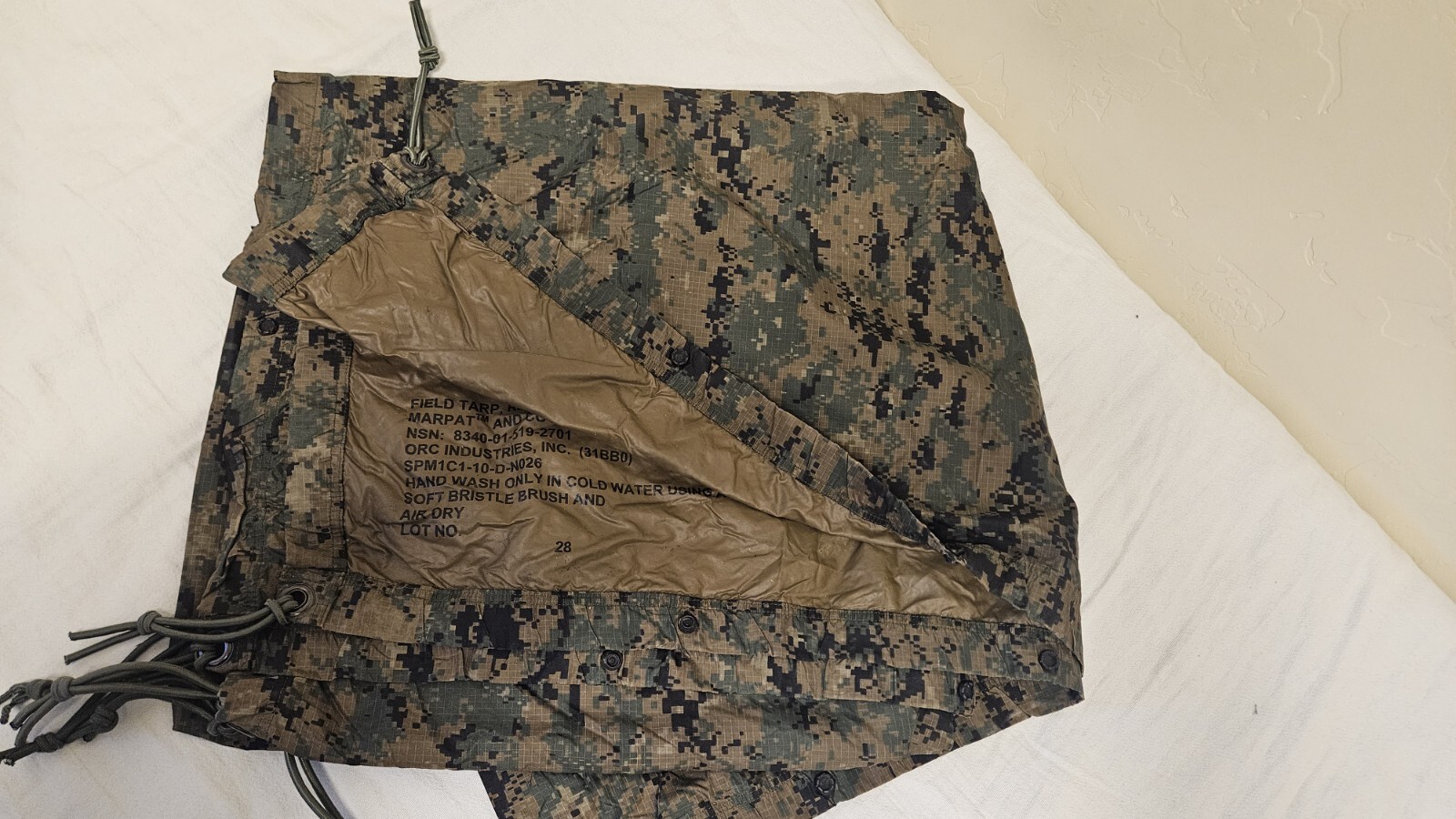 Tarp Military tarpaulin Shelter USMC MARPAT Woodland Camo Reversible USGI