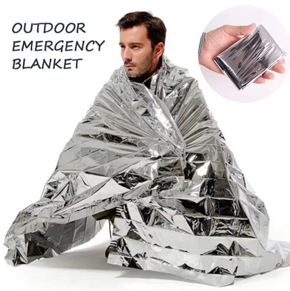 10 PACK • Extra Large 82″x 52 Emergency Solar Mylar Blanket Survival Safety