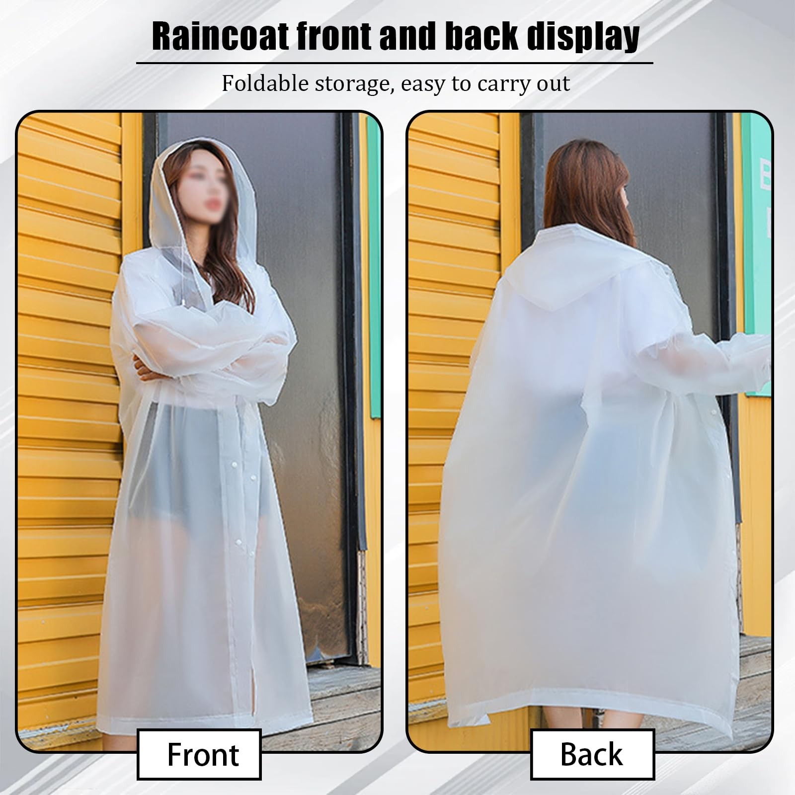 3 Pack Adult Rain Coat, Reusable Rain Ponchos for Adults with Hood & Elastic …