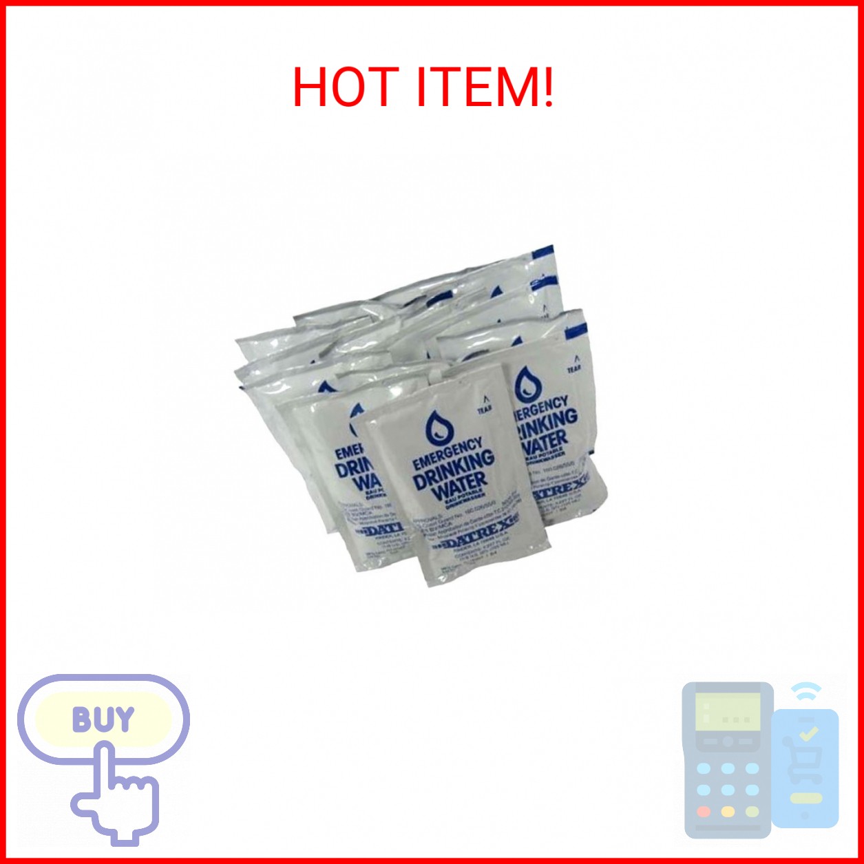 Datrex Emergency Water Packet – 3 Day/72 Hour Supply(12packets)