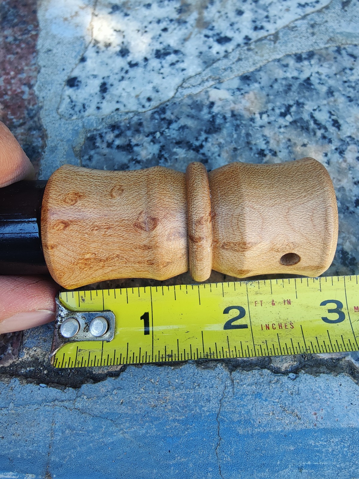 Bushcraft 5″ x 1″ ferrocerium rod with Birdseye maple wood handle | mischmetal