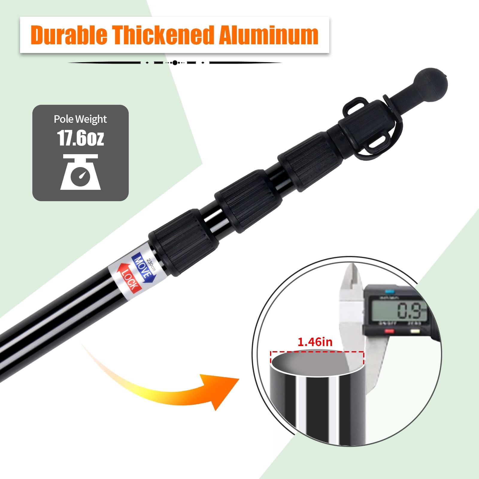 AYAMAYA Tarp Poles – Telescoping Camping Tent Replacement, Black (2pcs)