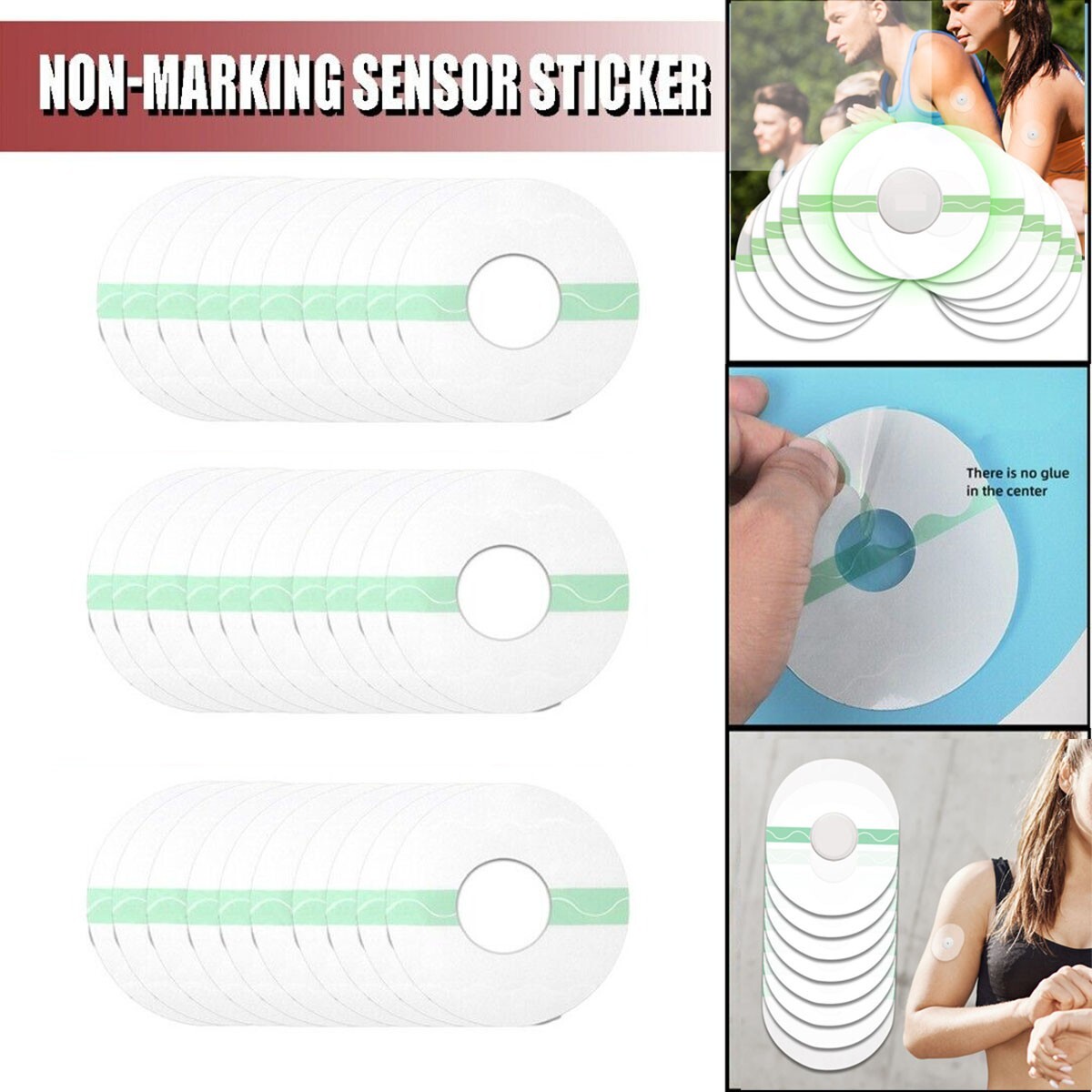 30PCS Adhesive Patches Waterproof Sensor Covers Flesh Flexib For Freestyle Libre