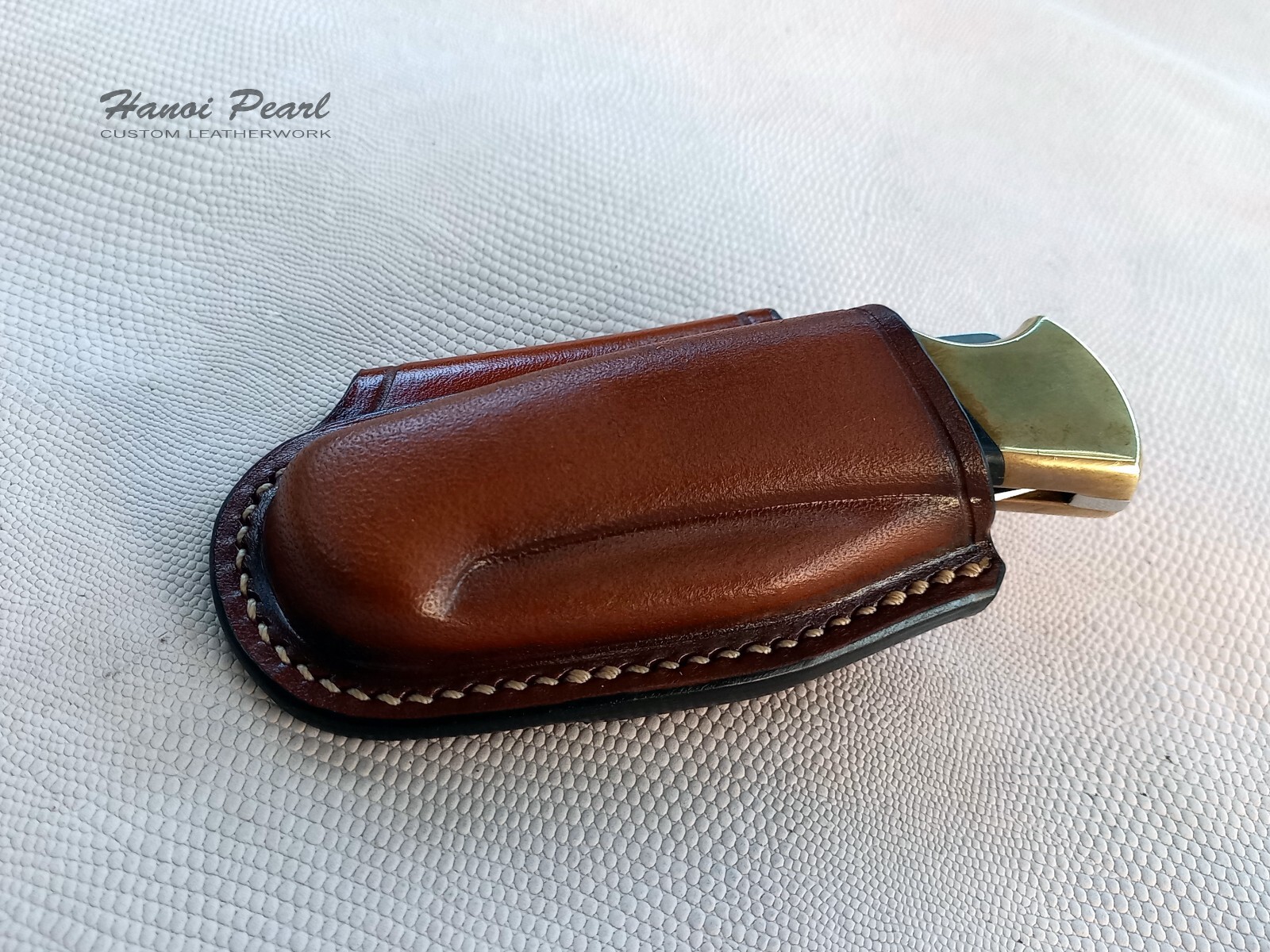 Buck 112 Ranger Sheath | Custom Horizontal Leather Sheath | Left Handed Sheath