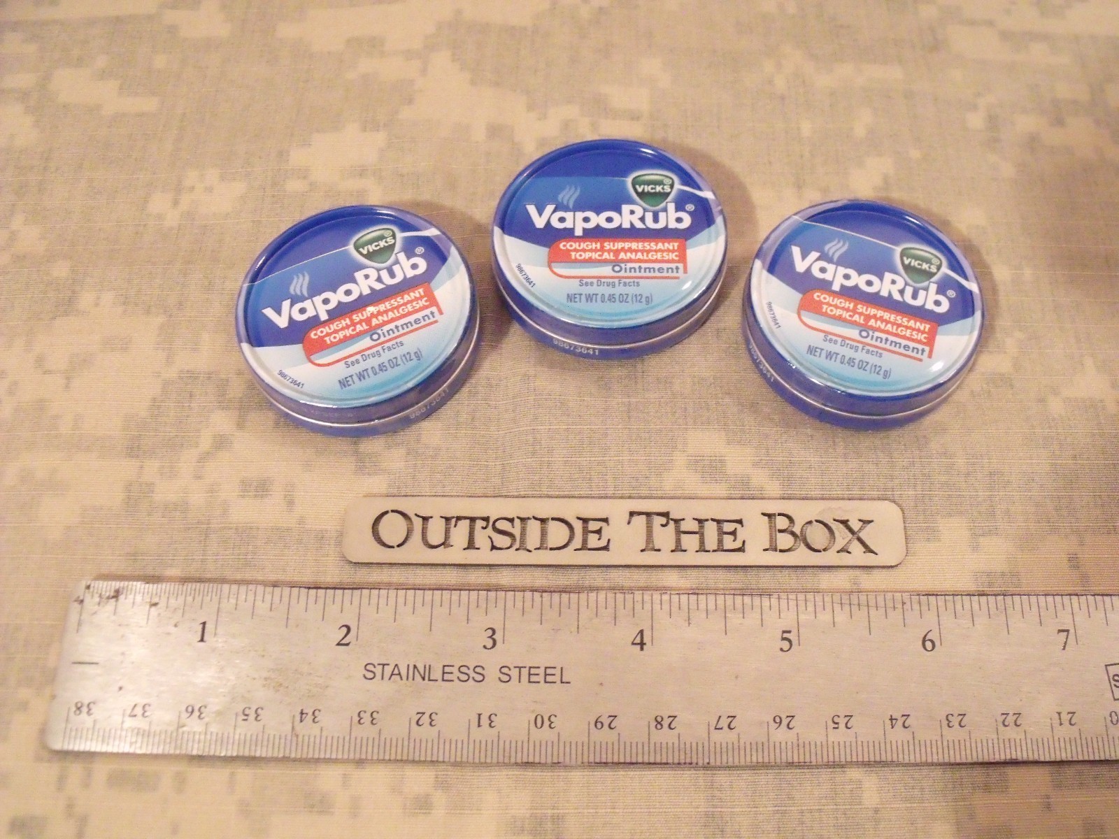 Emergency/Survival: Vicks VapoRub 12gr / 0.45oz (3 Pack) Pocket size Metal Tin