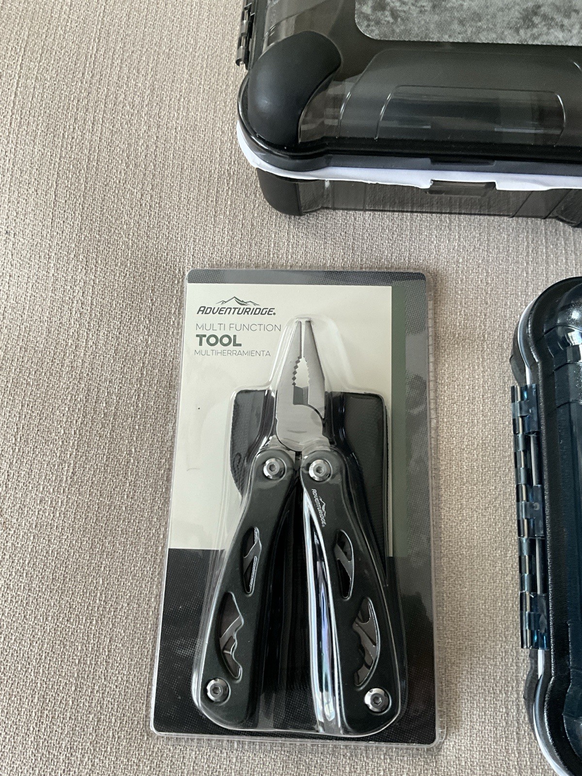 Adventuridge Multi-Tool + Large & Medium Watertight Case Camping, Survival Gear