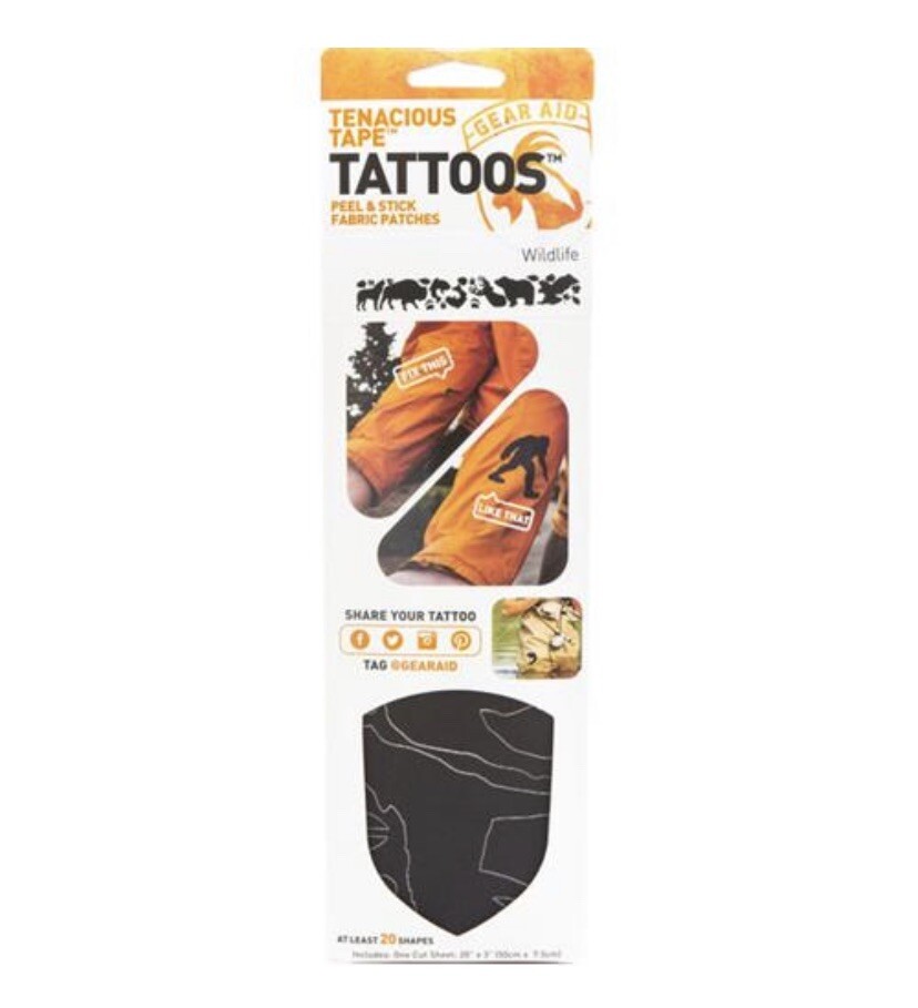 LOT OF 2 NEW Gear Aid Tenacious Tape Tattoos Fabric Repair Tape Patches WILDLIFE