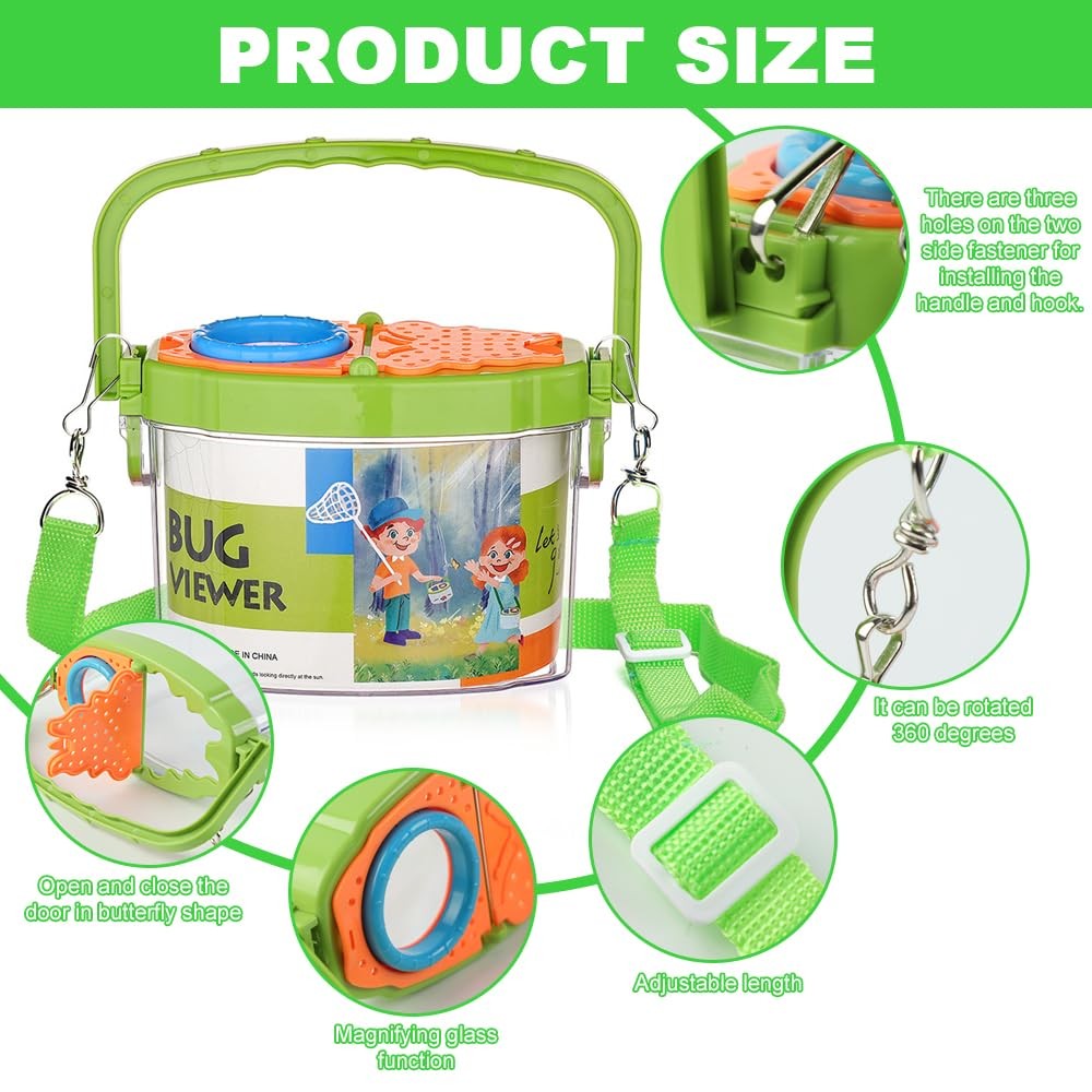 11 Piece Researcher Set Outdoor Toy Set, with Insect Catcher, Cup Magnifier, M…
