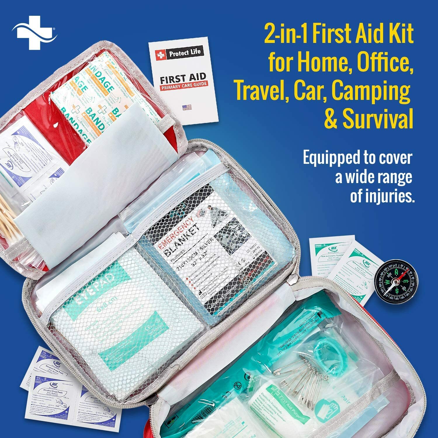 Emergency First Aid Medical Trauma Kit Camping Travel Survival Prep 250 Pieces