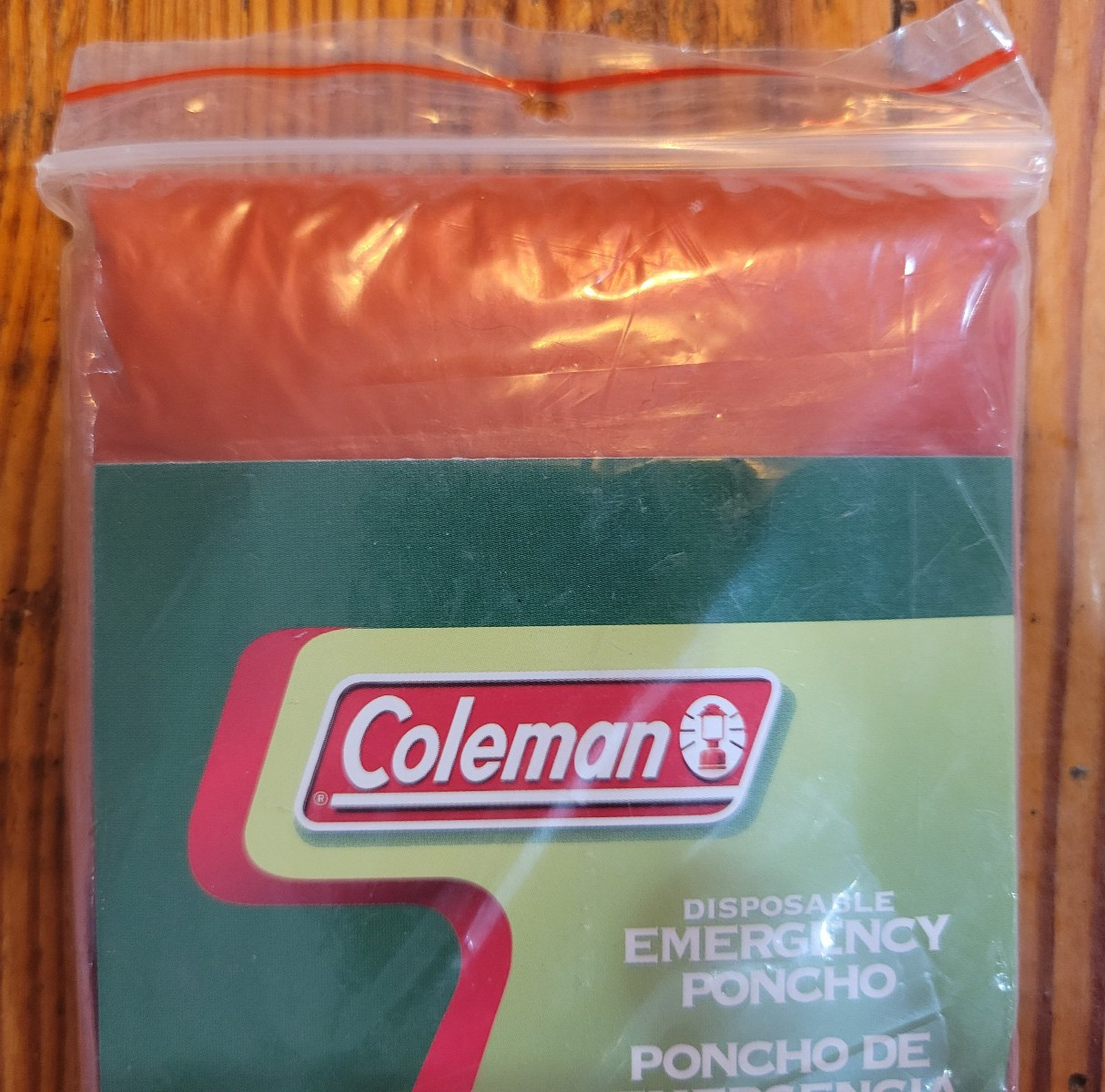 Coleman Disposable Emergency Poncho One Size Fit All Red New Sealed Vintage