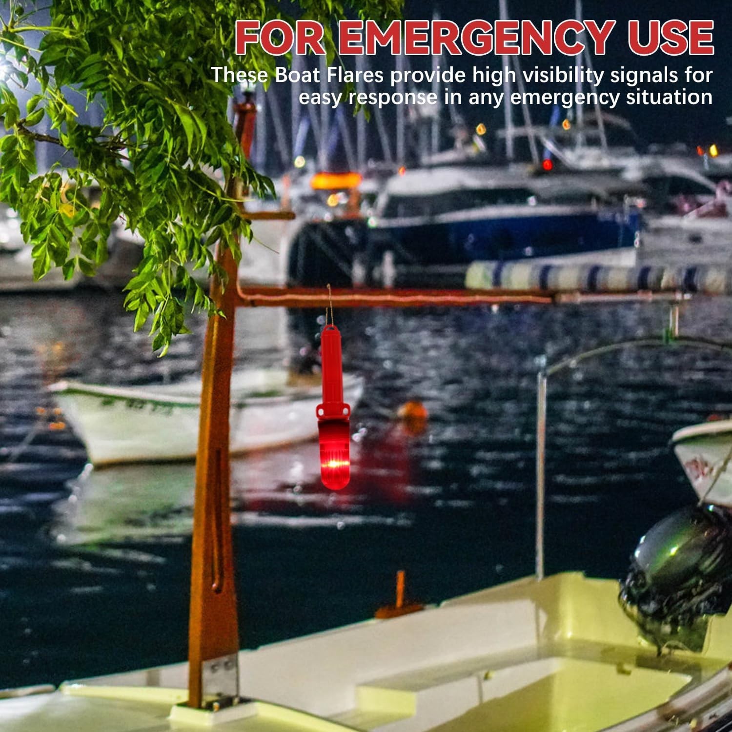 High-Visibility 2PCS Boat Flares for Safe Marine Adventures – Easy Deployment