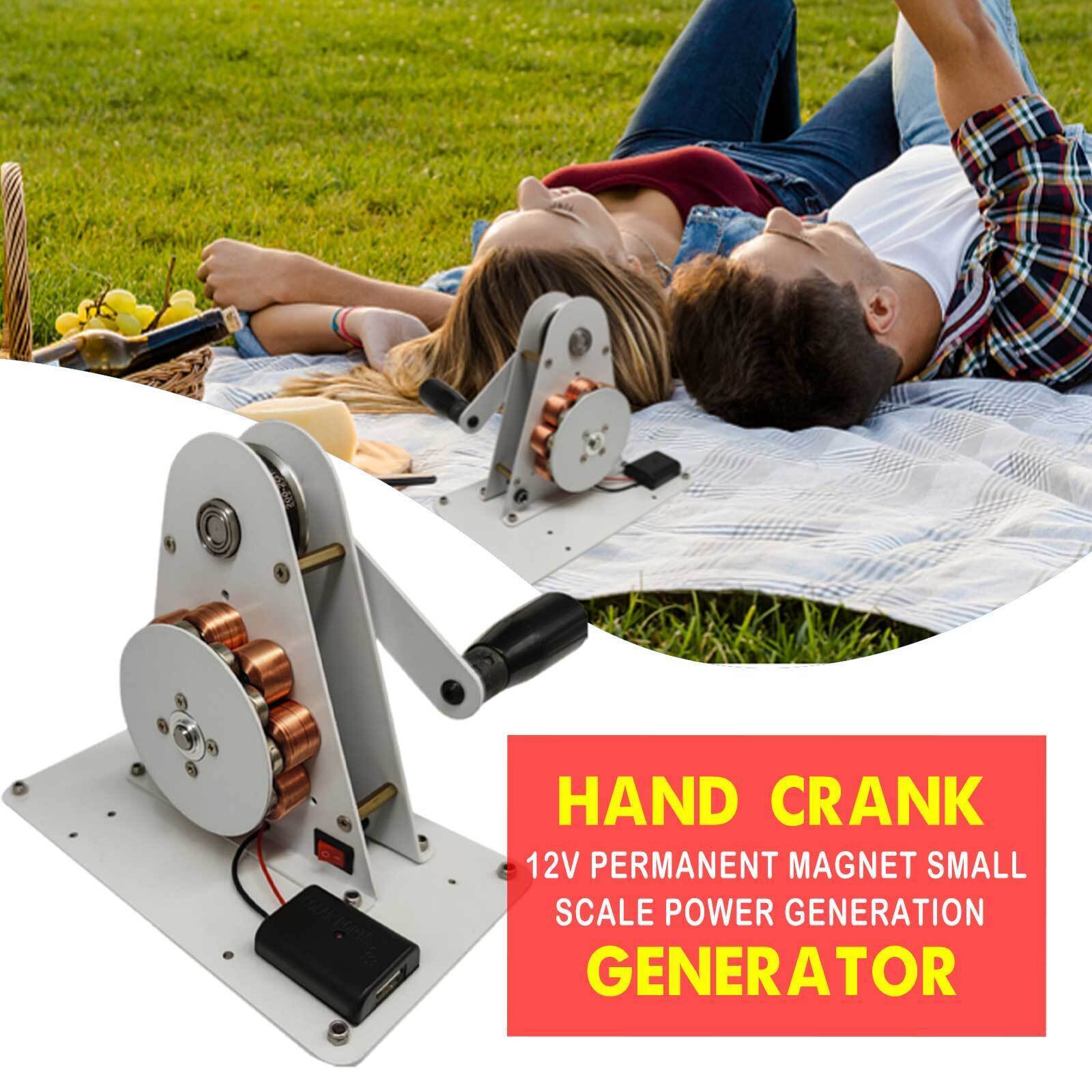 50W Portable Permanent Magnet Hand Crank Generator USB Charger Camping Outdoor