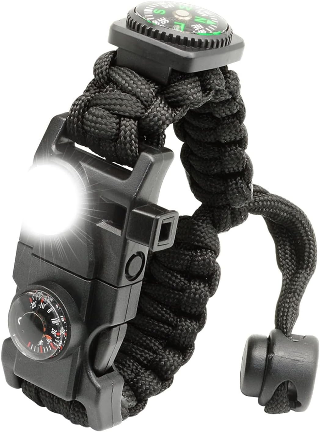 20 in 1 Survival Paracord Bracelet Adjustable Gear Kit with SOS LED Light Fire