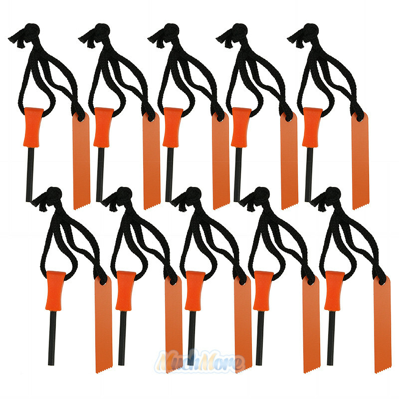 20x Fire Starter Flint Steel Striker Survival Kit Ferro Rod Camping Outdoor Tool
