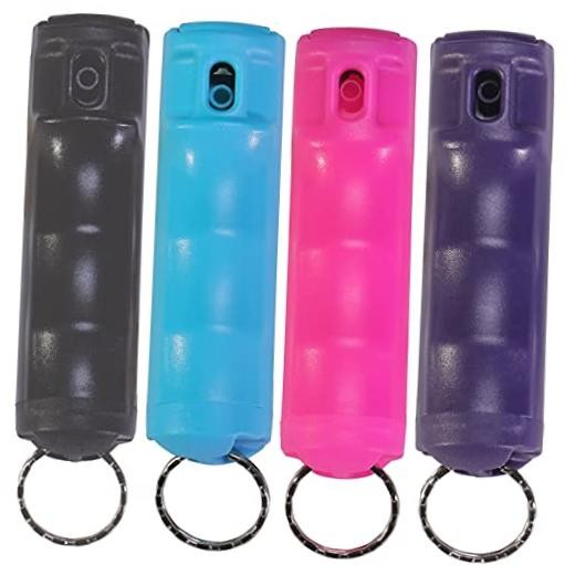 Vexor Police Strength Pepper Spray, Flip-Top Black-Teal-Rose Pink-Purple