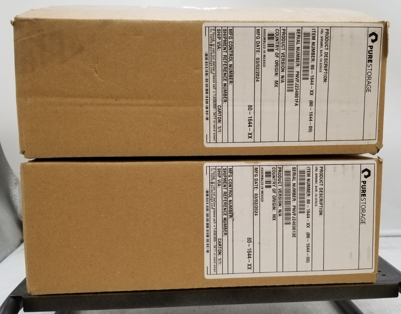 LOT OF (2) PURE STORAGE 80-1644-00 FRU,NVRAM2,B47R, FA SERIES