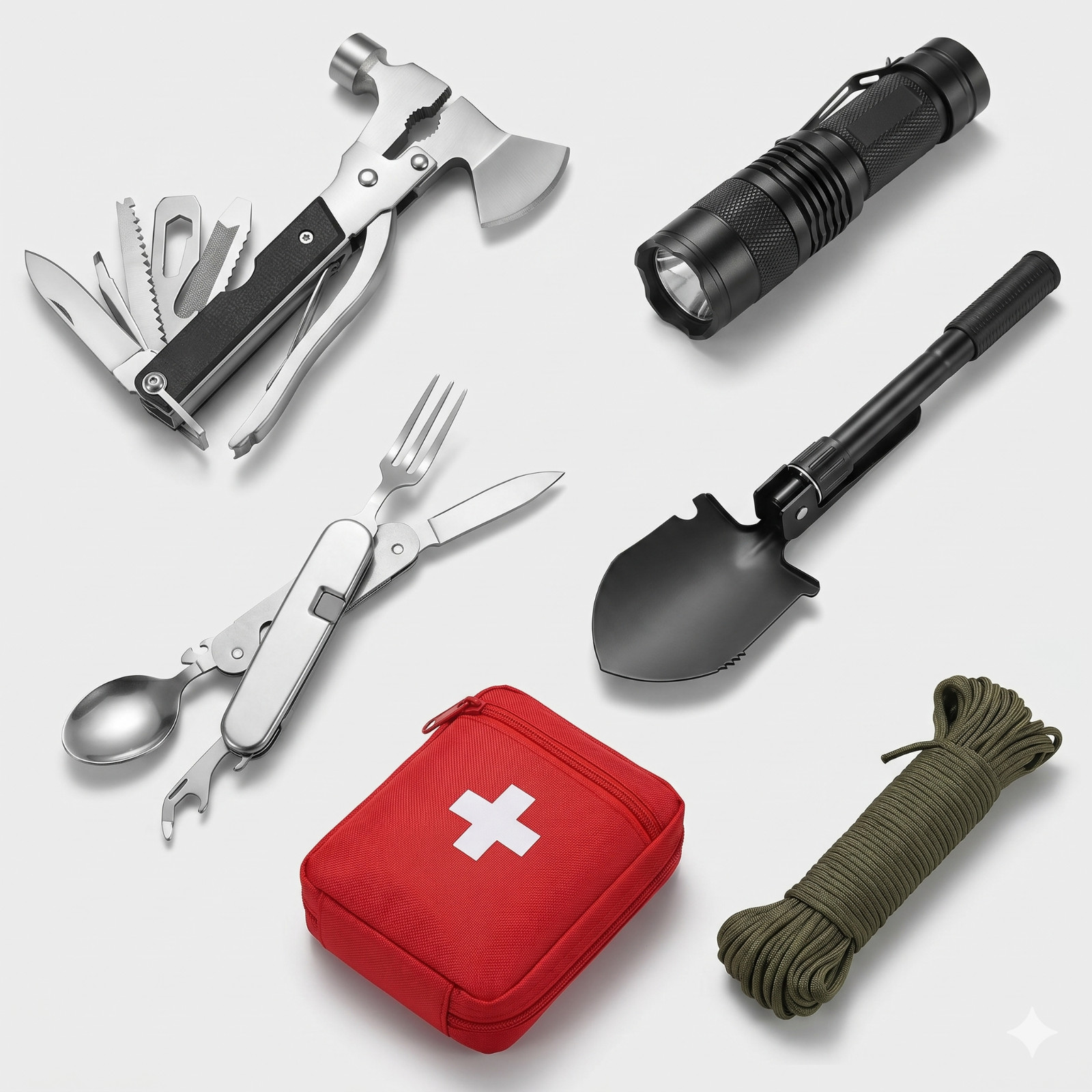 125Pcs Survival Kit Emergency Tactical First Aid Gear Axe Shovel Camping Hiking
