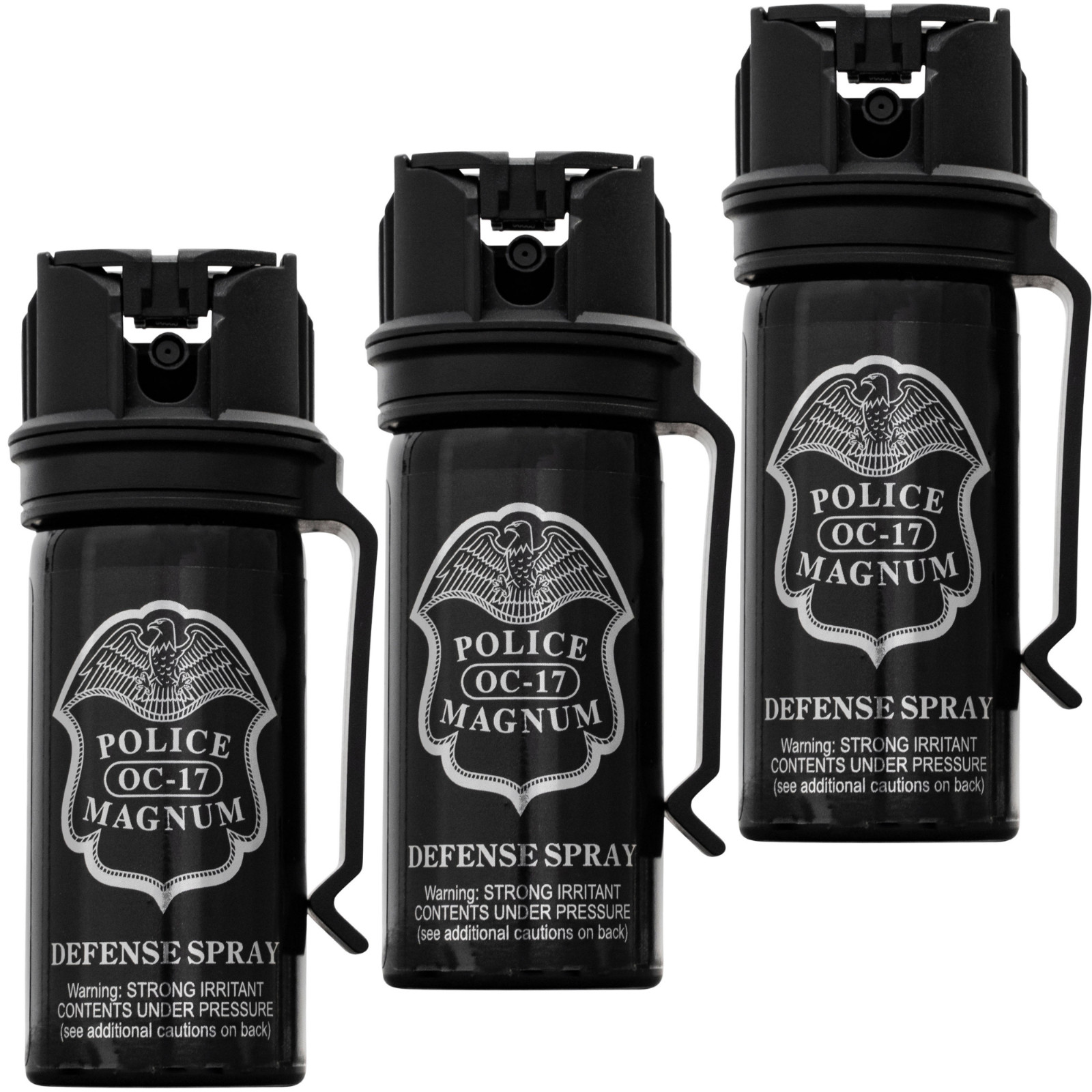 Police Magnum pepper spray self defense portable protection 3 pack 2oz Flip Top