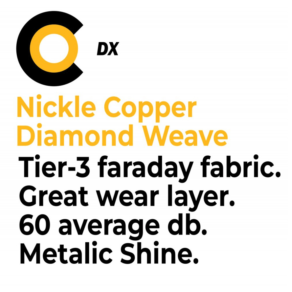 Faraday Cyber DX Diamond EMI Shielding Copper Nickel Fabric 59″x1′