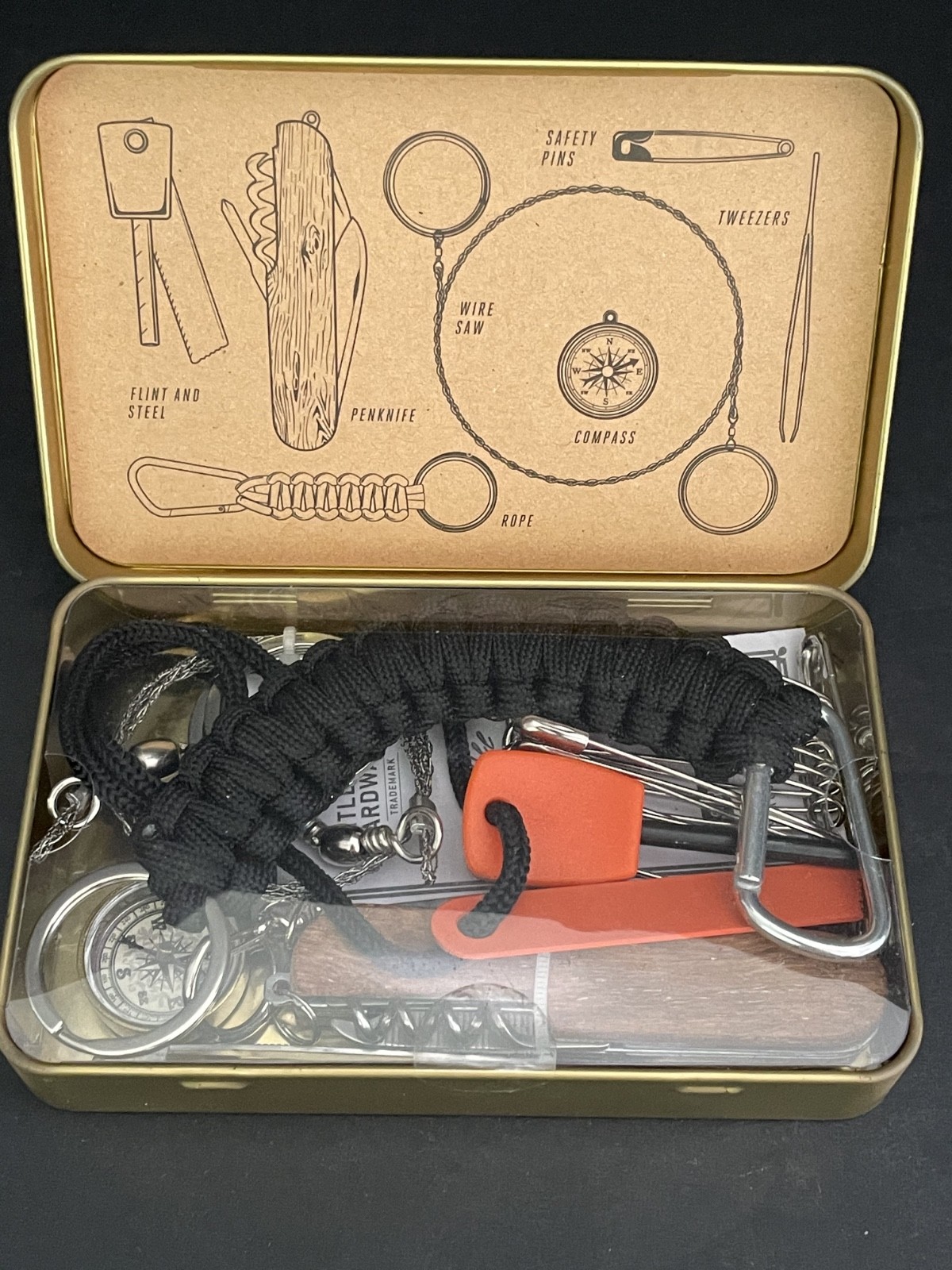 Gentlemen’s Hardware Survival Kit No 127 Camping Multi Tool Compass Fire Starter