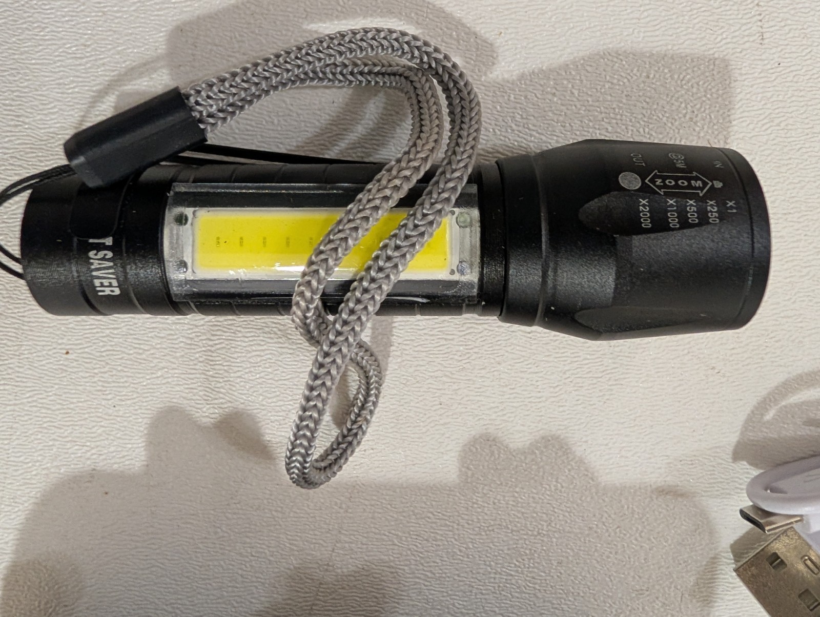 Light Saver LED Tactical Flashlight, USB Rechargeable, Waterproof, Ultra Compact