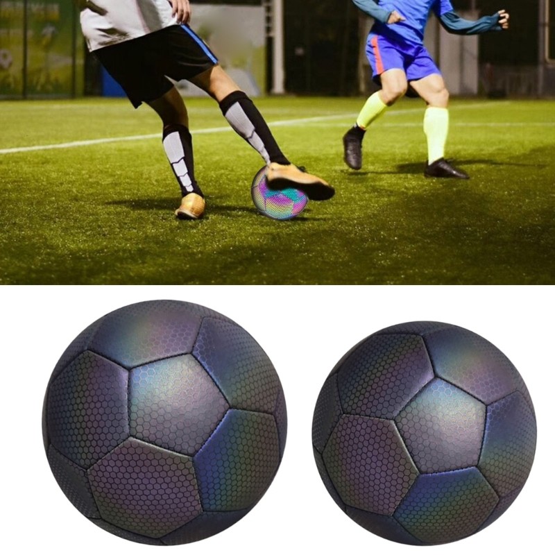 Size 4, 5 Glowing Reflective Football In/Outdoor School Training Soccer Balls