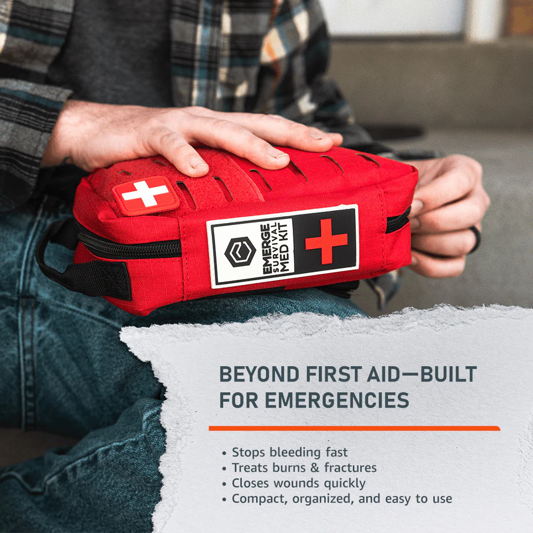 Emergency Med Kit w/2-Person Trauma First Aid Bag