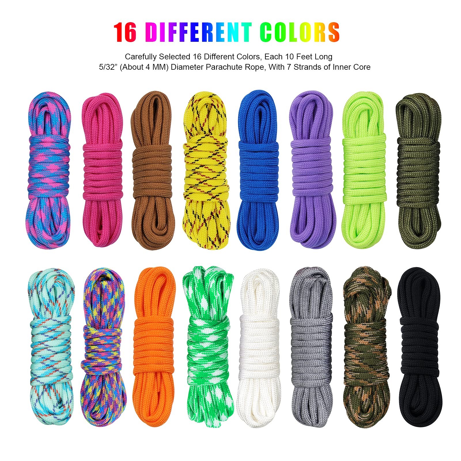 WEREWOLVES 16 Colors Paracord Cord, 550 Bracelet 16 Colors-Forest