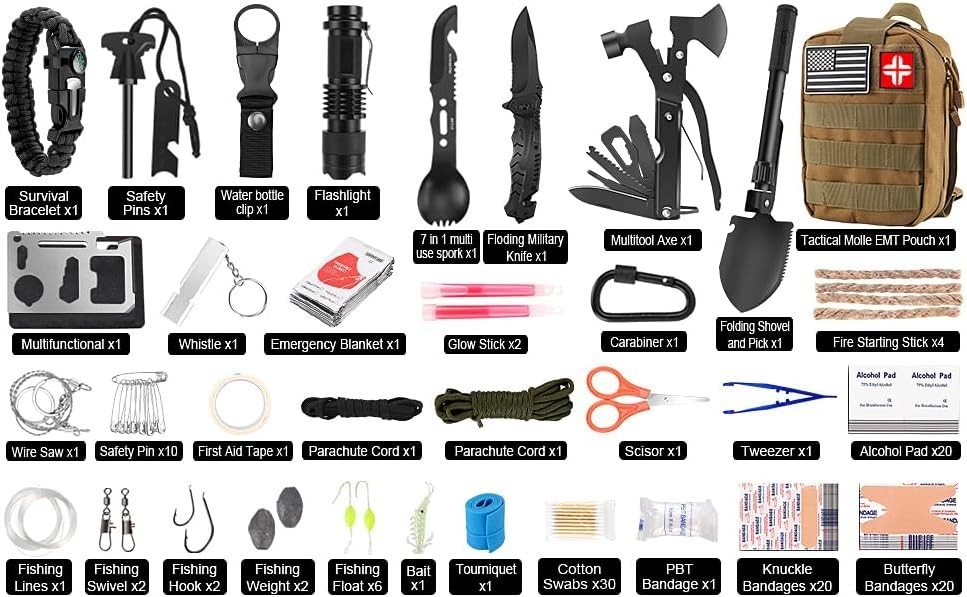 142-Pc Survival and First Aid Kit – Ultimate Outdoor Safety Gear for Adventurers