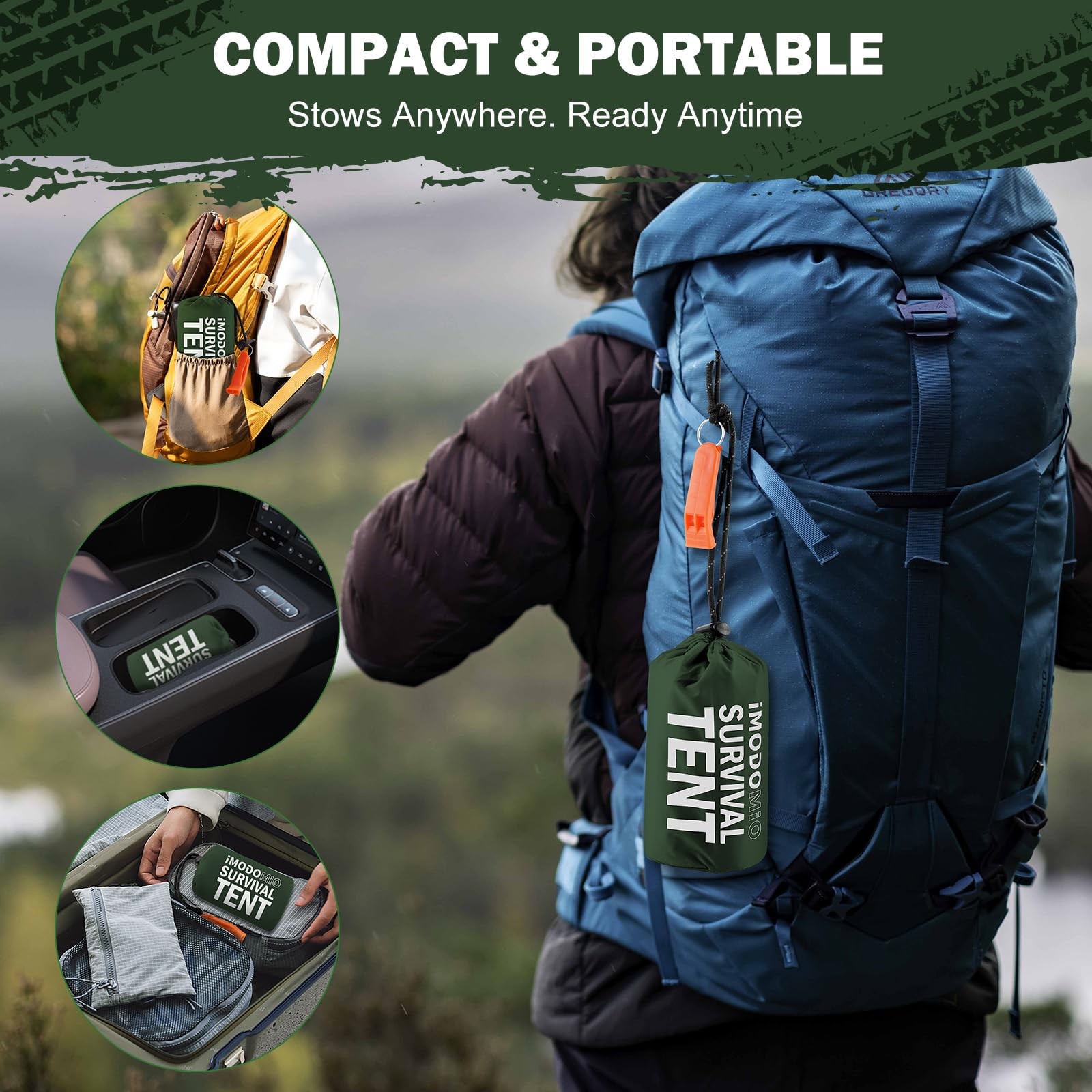 Life Emergency Tent Survival Shelter – 2 Person Mylar Waterproof Tube Tent wi…