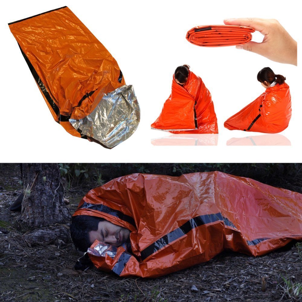 Camping Thermal Sleeping Bag Emergency Survival Hiking Blanket Gear Kit Outdoor
