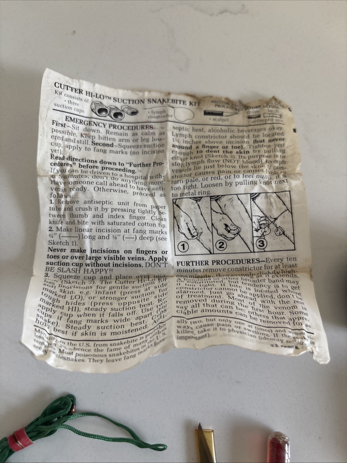 Vintage CUTTER Hi-Lo SNAKE BITE KIT UNUSED Survival POCKET SIZE