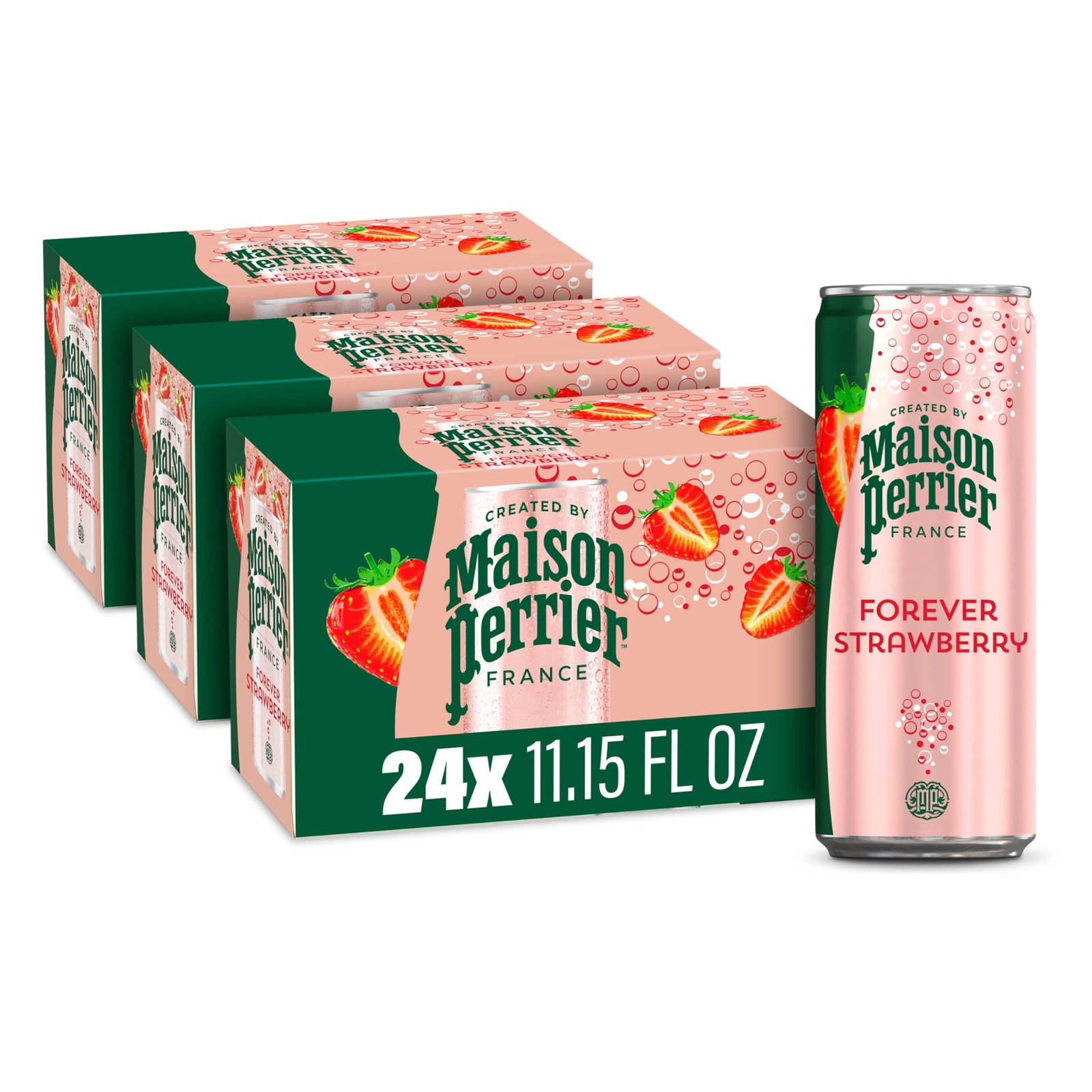 Maison Perrier Forever Strawberry Flavored Sparkling Water 11.15 Fl Oz Cans 8…