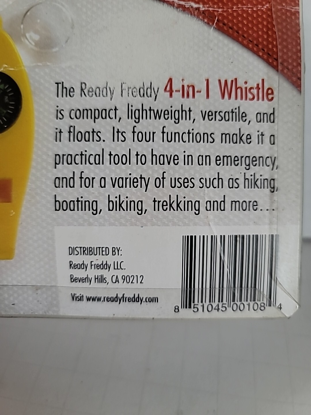 Ready Freddy 4 in 1 Signal Whistle in trouble w/ thermometer,compass,magnifier