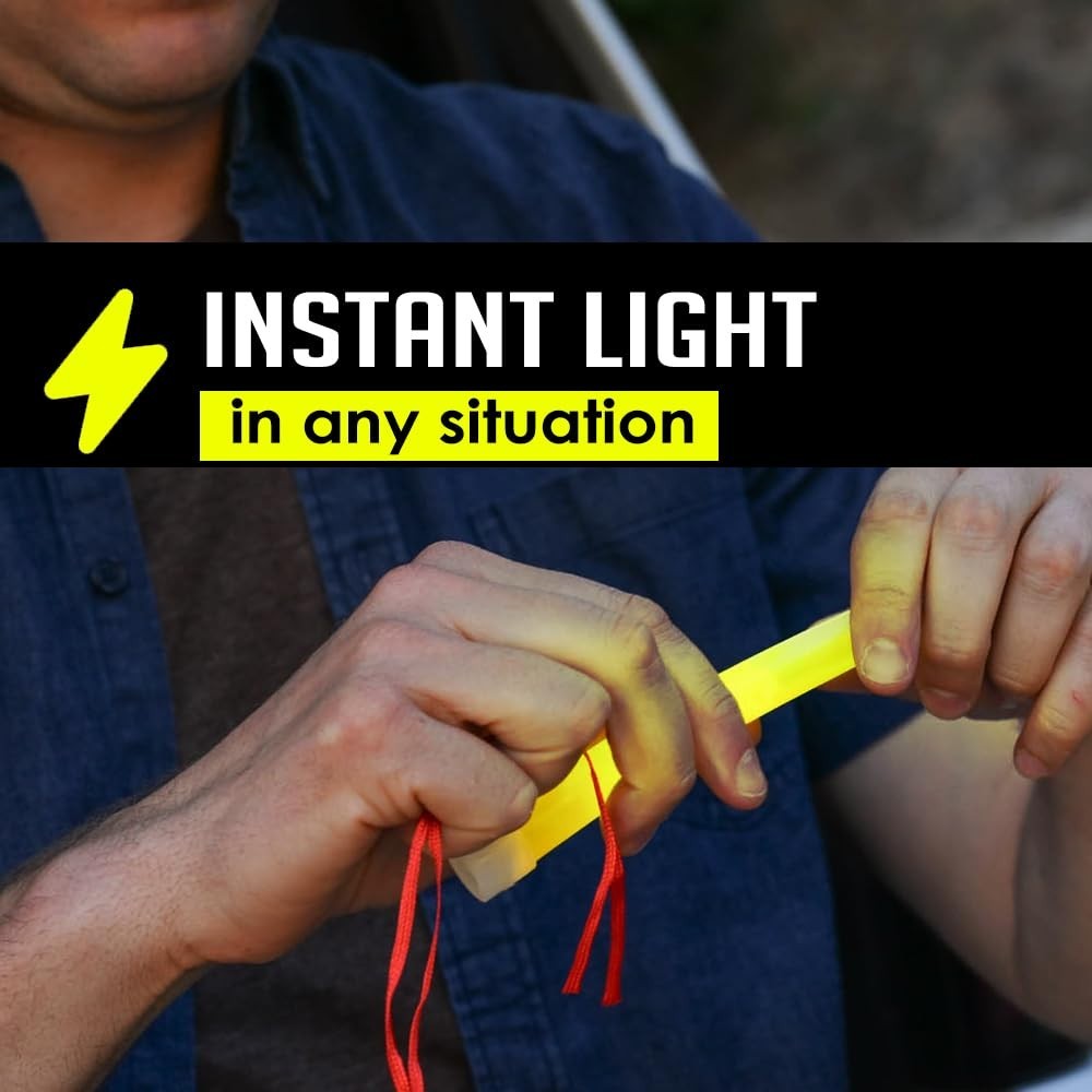 12Pcs Survival Emergency Glow Sticks 6 Inches Light Sticks for First Aid Kit