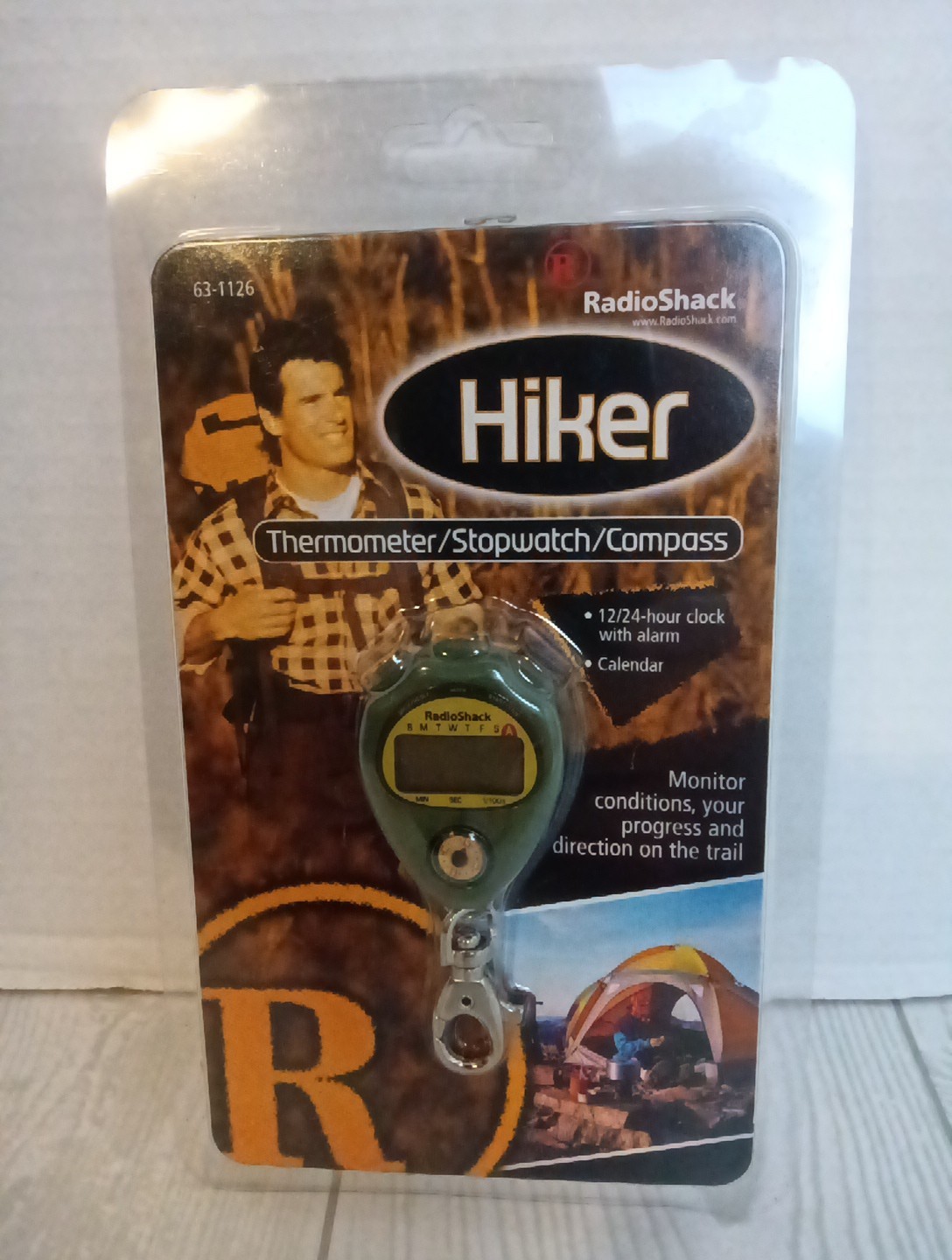 Vintage RadioShack Hiker Thermometer/Stopwatch/Compass Device NOS New/Sealed
