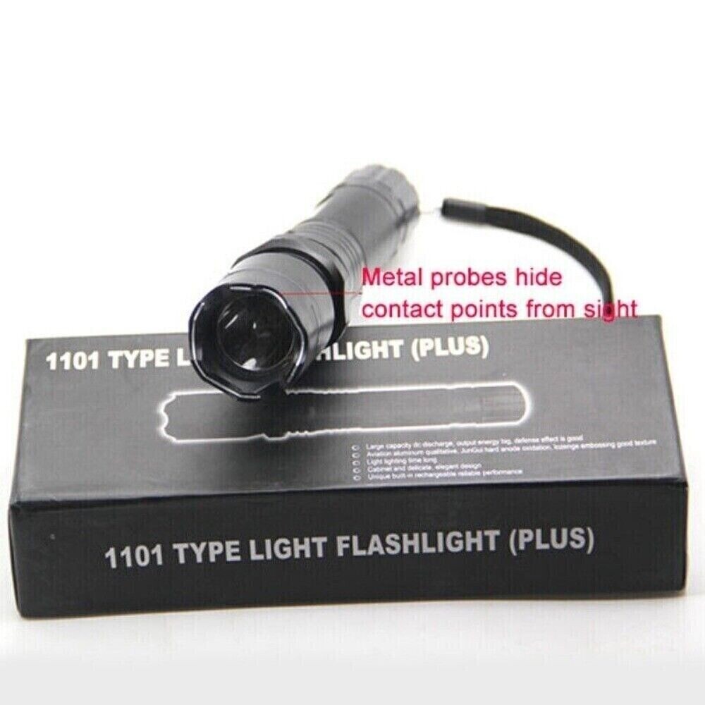 Stun Gun 1101 700 BV Rechargeable LED Flashlight & Police Pepper Spray 2oz