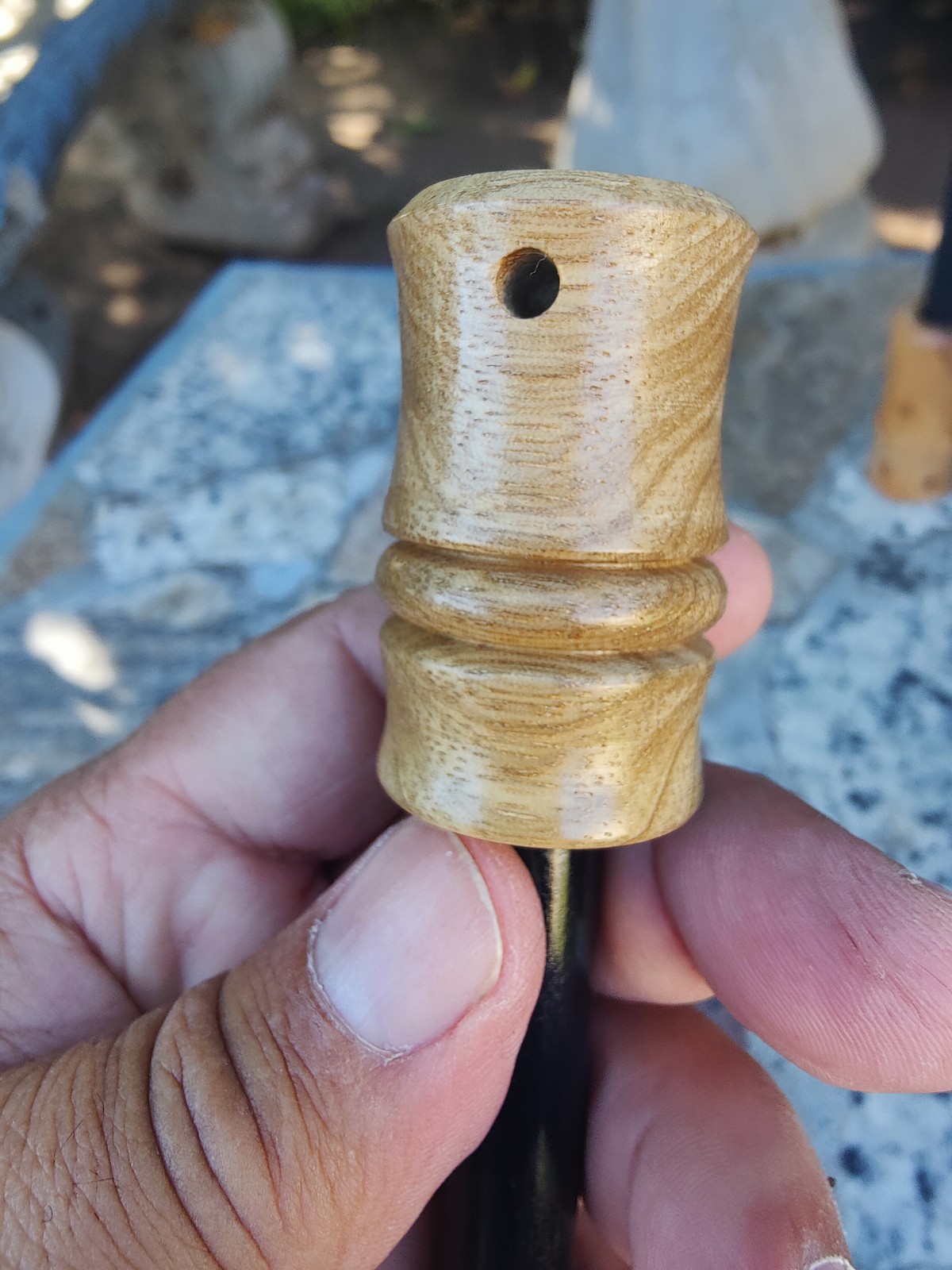 Bushcraft 5″ x 1/2 ” ferrocerium rod Black limba wood handle | | mischmetal